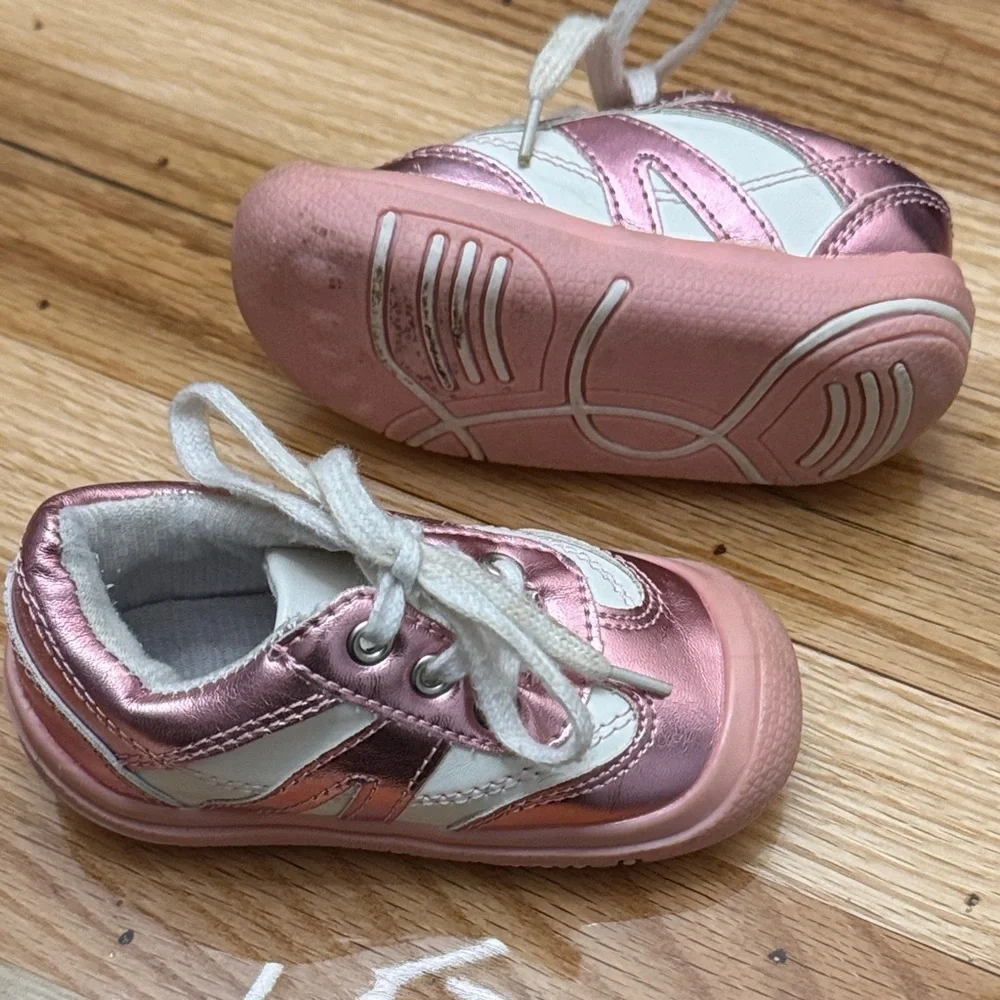 Rising Star Pink and White Toddler Sneakers